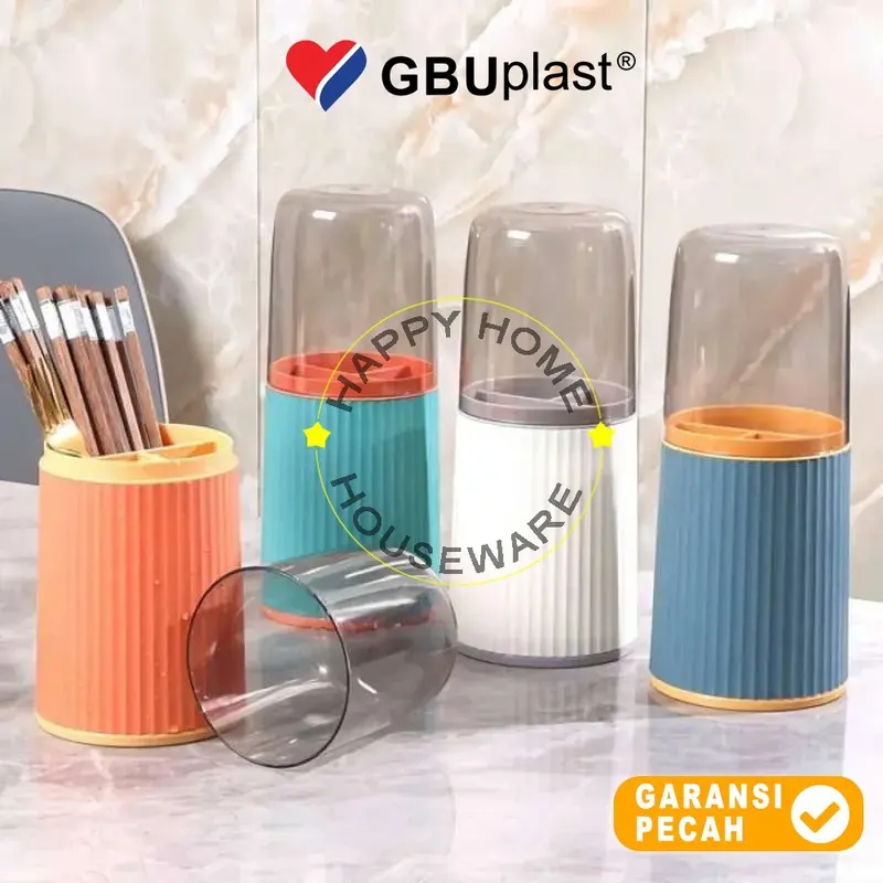 GBUplast Alexa Cultery Holder With Lid Tempat Sendok Garpu Sumpit Alexa Tutup Serbaguna 0