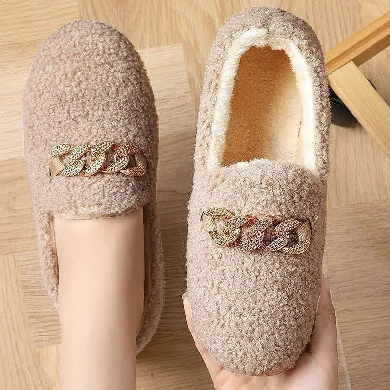 Giày Bệt Lông Mịn Gommino, Dành Cho Nữ, Mùa Thu Và Mùa Đông, Phong Cách Hàn Quốc, Đế Dày, Đế Bằng, Dễ Phối Đồ, Làm Bằng Bông, Lót Lông Cừu, Thích Hợp Cho Các Bà Mẹ Có Thể Mặc Ngoài Trời, Hàng Mới Về Năm 2024, Ấm Áp 4