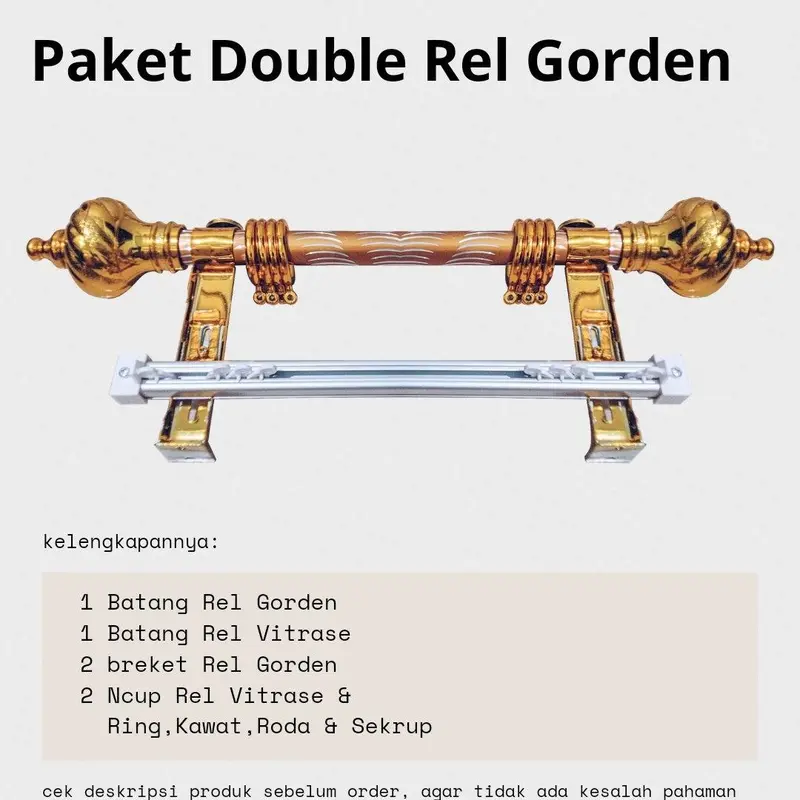 Double Tirai Gorden Stik Gorden Minimalis Batang Gorden Besi Gorden jendela Tiang Gorden Gagang Gorden Rollet Gorden Tirai Gorden Jendela Pintu 0