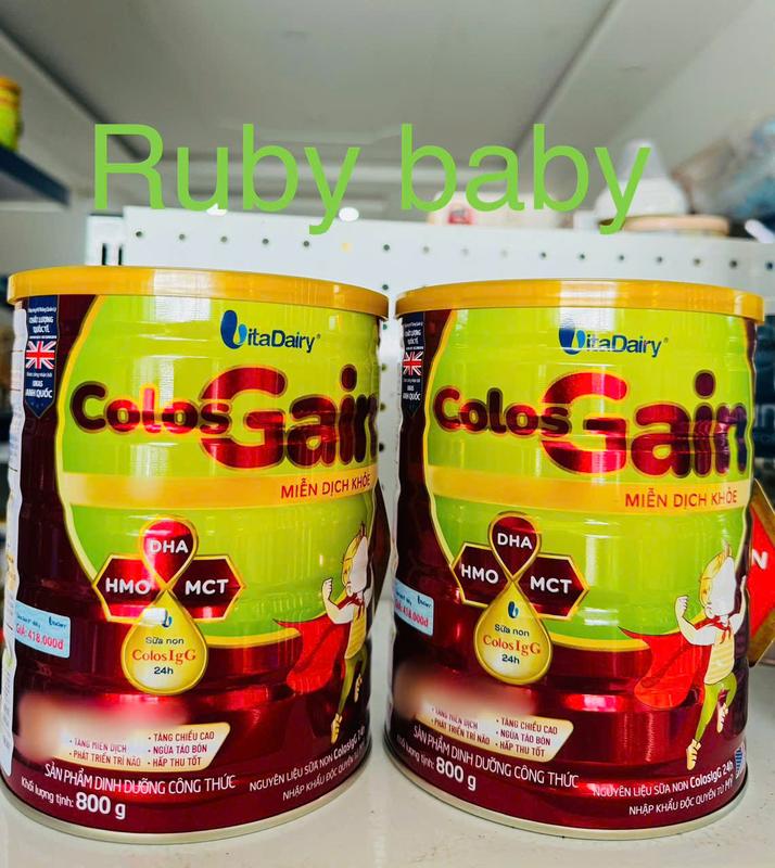 rubybaby - Combo 2 lon sữa công thức tăng trưởng Colos Gain 800g Vitadairy cho bé