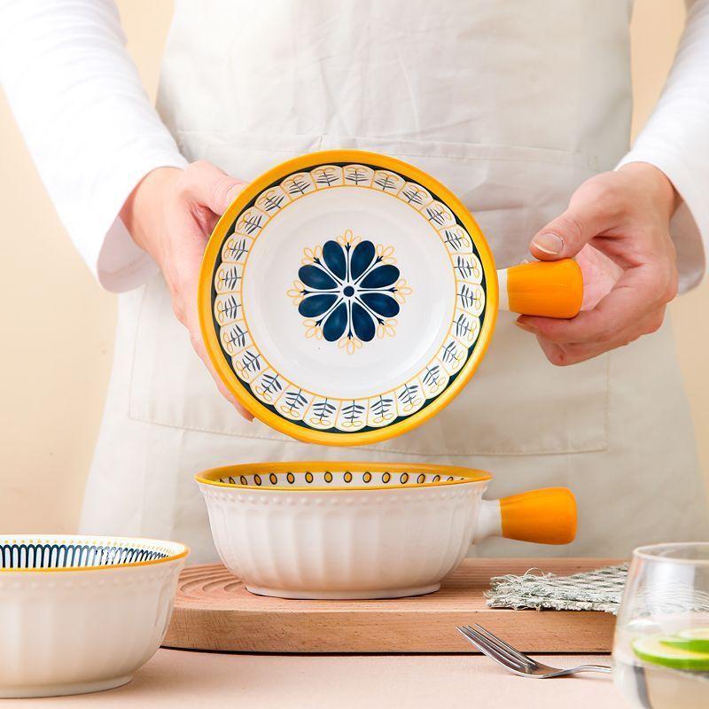 Thố tay cầm dễ thương, bát sứ có tay cầm xinh, Không kèm thìa 7