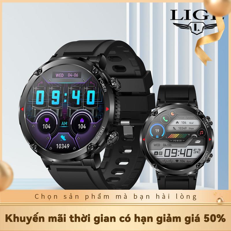 [COD] LIGE nam đa chức năng đo nhịp tim, huyết áp,  động vật, chăm sóc da, quần áo nam, kết nối bluetooth nhậnbáo thương hiệu và chăm sóc sức khỏe ip67 Watch Màn Hình silicone thoải mái điều khiển giọng nói mới đồng hồ thông minh đồnghồ thông smart