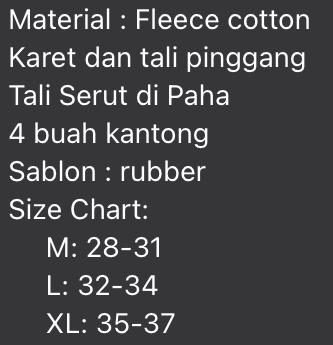 Product Introduction of JIZU PROJECT - BoardShorts Celana CARGO PRIA DAN WANITA / BAHAN Fleece TEBAL / PINGGANG Karet / Sablon DI Kantong / SIZE M L XL Outdoor Pendek Santai Keren 0
