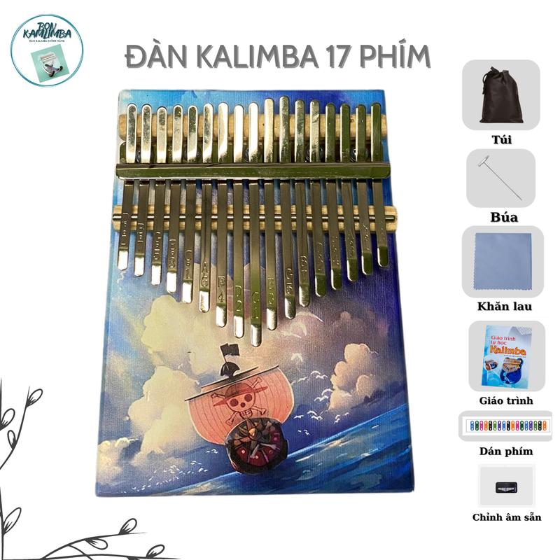 Đàn Kalimba 17 Phím Thuyền Hải Tặc One Piece Đàn Kalimba One Piece Tặng Full Phụ Kiện: Sách Hướng Dẫn Chơi Đàn Búa Chỉnh Âm Khăn Lau Dán Phím Túi Đựng Đàn