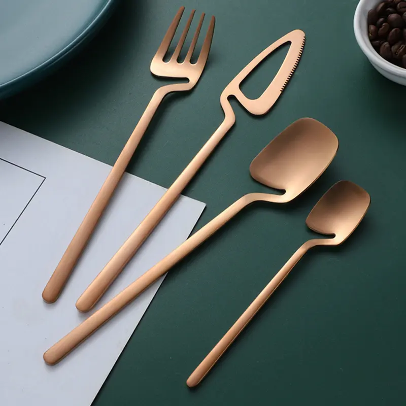 Bộ đồ ăn, Wlifend, Tay cầm công thái học, Bộ ăn chất lượng cao, Tay cầm công thái học, Bộ dao kéo bằng thép không gỉ cao cấp, Thích hợp cho nhà bếp gia đình, Chống rỉ sét, Lý Tưởng cho nhà hàng 1
