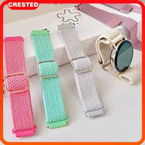 Nylon Braided Strap for Samsung Watch Galaxy Watch FE 7 6 5 4 22mm 20mm Quick Release Band Tali Jam Tangan for Smartwatch Huawei Watch GT 5 4 3 2/Garmin Watch/Amazfit GTS GTR /Xiaomi Watch S4 S1 S2 S3 Active/Redmi Watch 5 Active/5 Lite/Itel 011 12/Aolon