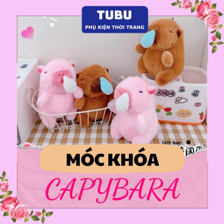  Móc khóa Capybara nước mũi dây rút thổi bong bóng quay đuôi noel dễ thương hot trend unisex nam nữ | Tubu 