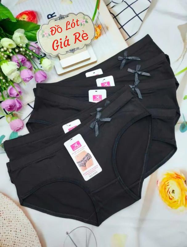 Set 5 và 10 Quần Lót ( MÀU ĐEN ) Phối Hoạ Tiết Nơ [ Size 30 - 50Kg ] - 2300 5