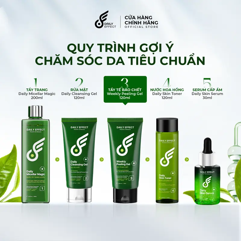 Gel Tẩy Da Chết DAILY EFFECT 120ml (Skincare hỗ trợ làm sạch tế bào chết, hấp thụ dưỡng chất tốt hơn cho Nam&Nữ) 6