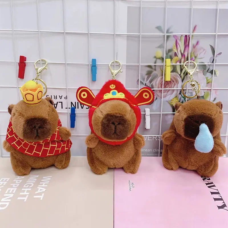 Dây Chuyền Chìa Khóa Mini, Mặt Dây Chuyền Capybara Dễ Thương, Đồ Chơi Nhồi Bông Cừu, Mặt Dây Chuyền Túi Cừu, 12cm, Phụ Kiện Chìa Khóa, Quà Tặng