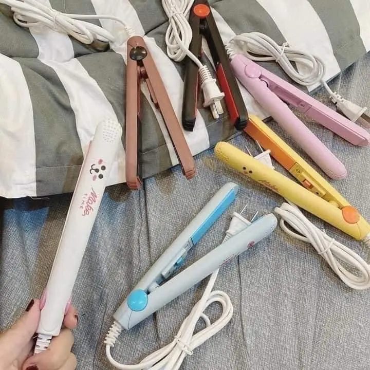 Máy làm tóc mini 2in1 làm thẳng và uốn cụp, làm xoăn tóc mayu  ontocxoansongnuochippie kẹp  tóc 2