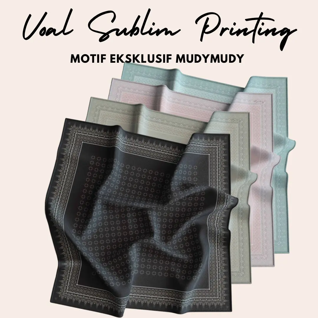 Hijab Segiempat Voal Sublim Printing Mudymudy