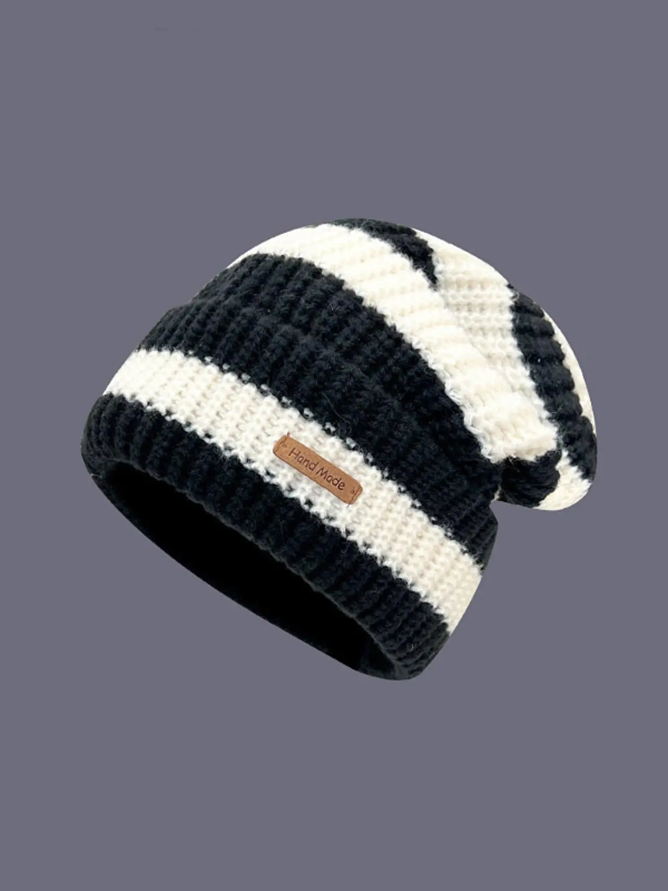 1 Piece Striped Pattern Beanie Hat, Casual Warm Knit Hat for Fall & Winter, Fashion Accessories for Both Men & Women, Warm and Stylish Beanie for Men, Suitable for Street, Outdoor Sports, Skiing