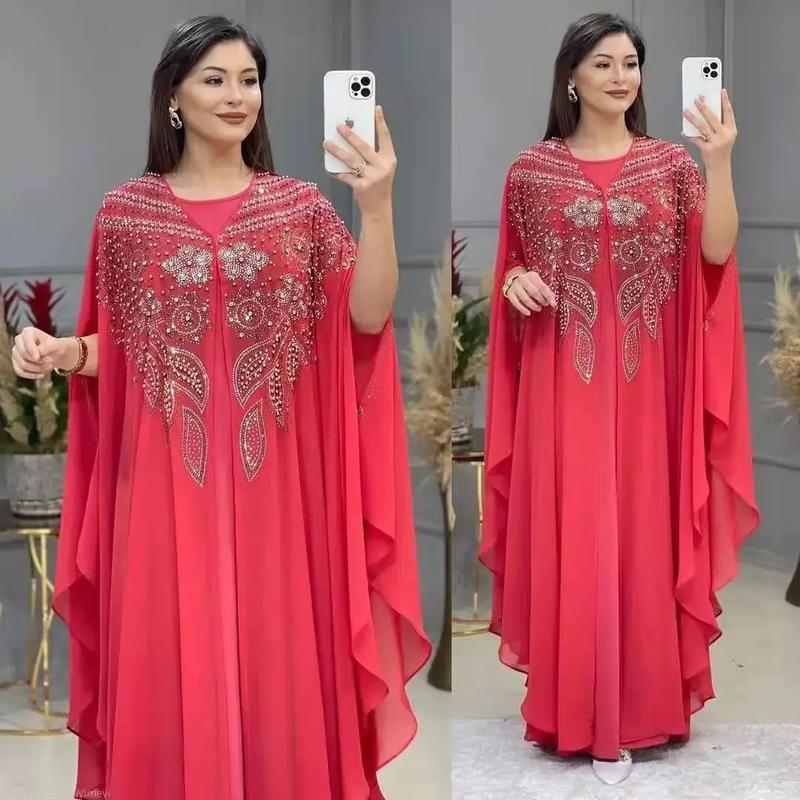 Product Introduction of 2024 Abayas for Women Dubai Luxury Chiffon Boubou Muslim Fashion Dress Caftan Wedding Party Occasions Long Abaya With Inner 7