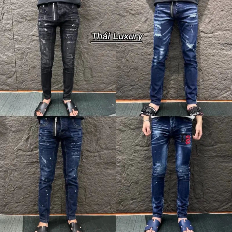 [ Tặng Lì Xì ]Tổng hợp các mẫu quần jeans đê quy 2 khóa gấu  được kiểm ktra hàng Nam có thể giặt máy thường Menswear Pants