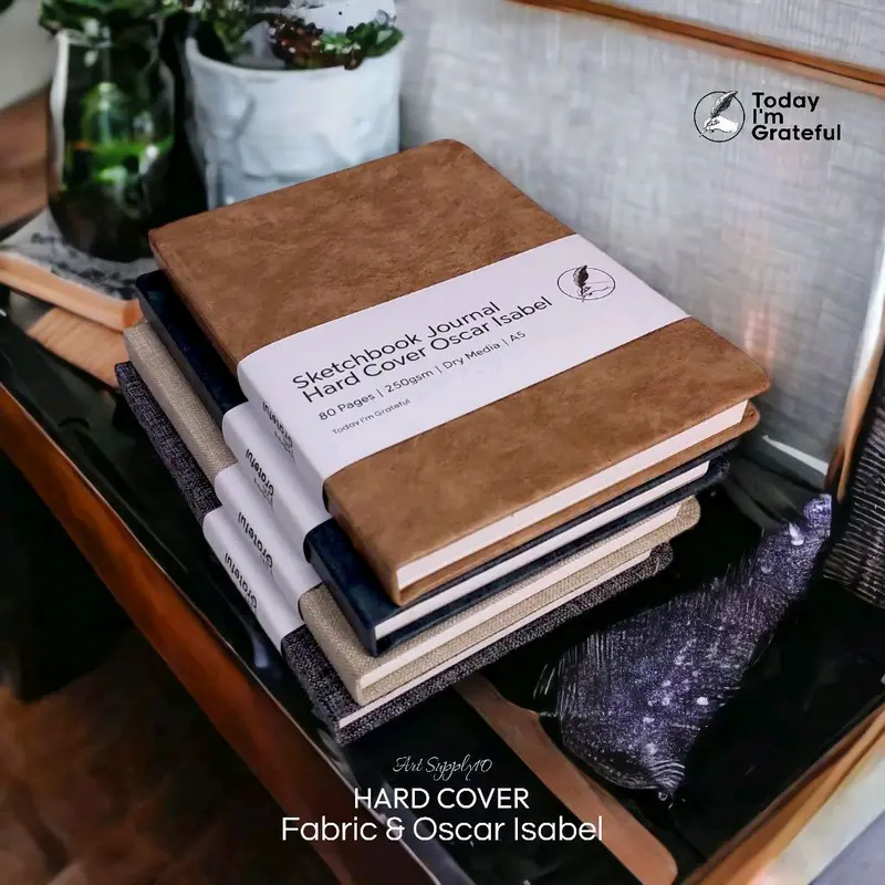 Sketchbook Hard Cover Kulit Oscar & Fabric Jurnal A5 250gsm 80 Pages / Cover Kain Kertas Paper 0