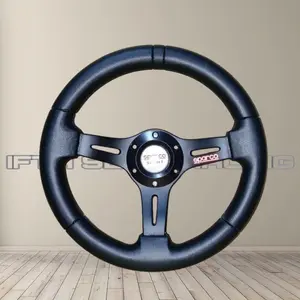 setir mobil racing 12 inci full hitam