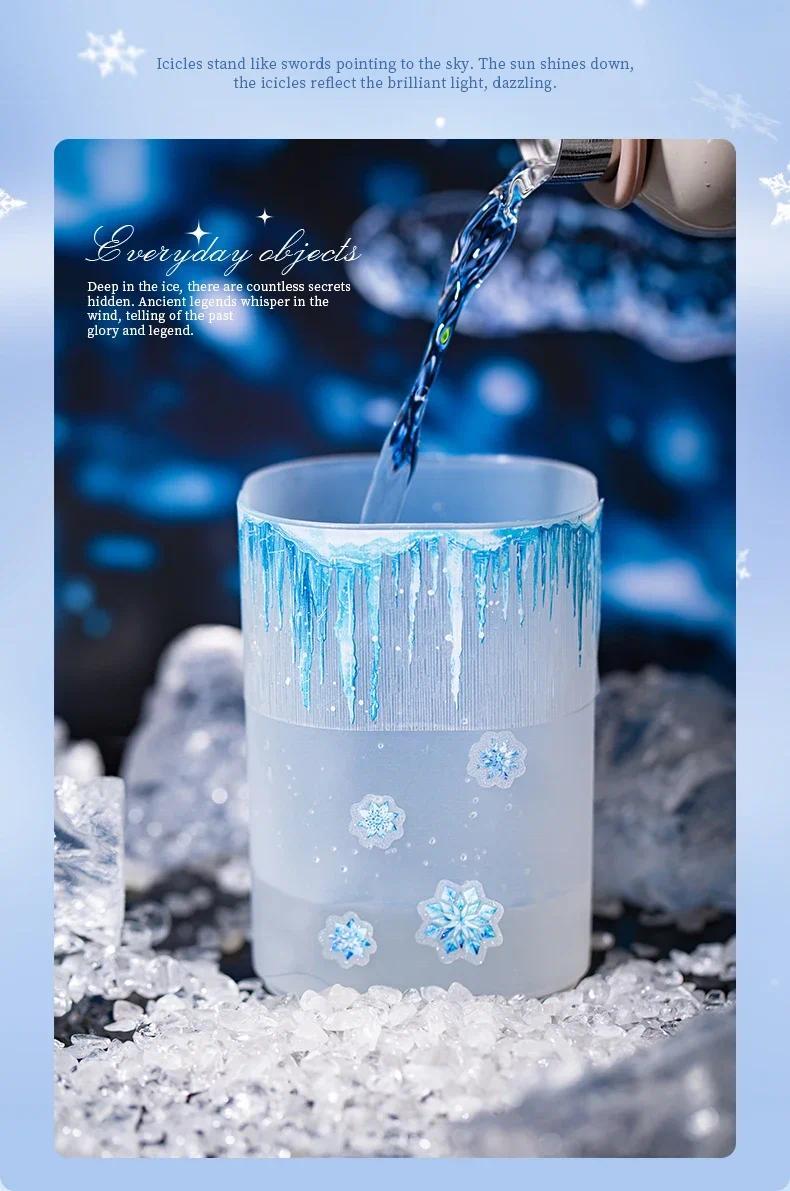 Product Introduction of JIANWU 40mm*200cm Ice Wonderland Series Vintage Winter Snow Material Collage Landscaping PET Tape Creative Journal Stationery 10