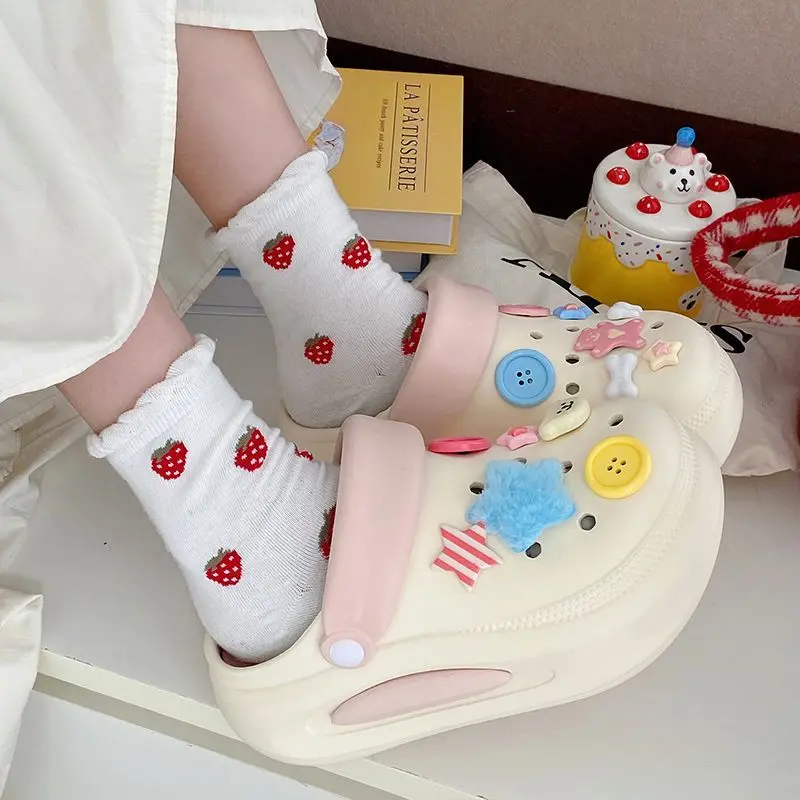 Giày Coros, Đế Xuồng, Dành Cho Phụ Nữ, Mùa Hè Có Thể Đeo Ngoài Trời, Phong Cách Người Nổi Tiếng Trên Internet, Tăng Chiều Cao, Không Trơn Trượt, Dép Đi Biển, Bít Mũi, Dép Lười, Thích Hợp Cho Bé Gái