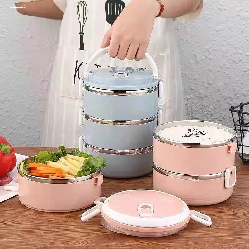 3 Layers Stainless Steel Portable Cute Lunch box Sets