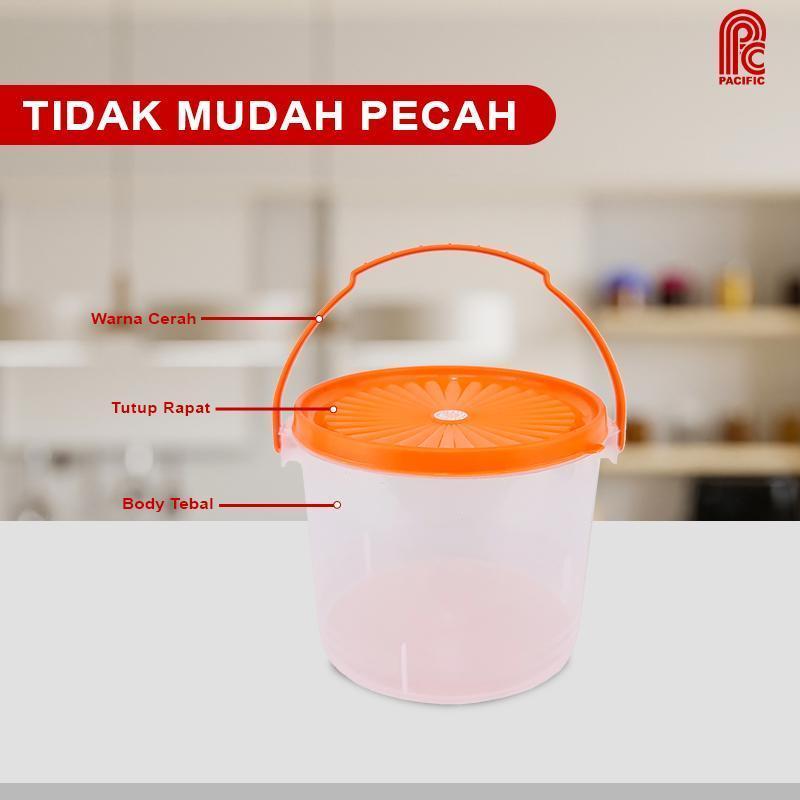 Product Introduction of PACIFIC Sealware Bulat Toples Plastik 3.5 Liter Alexa Food Container Wadah Makanan PAC-SEALWARE Varian Warna gagang hijau 1