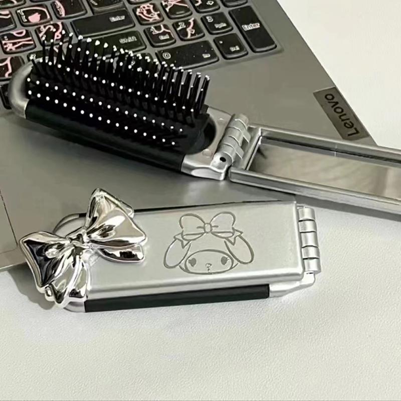 Lược Chải Tóc Gấp Gọn, Tạo Kiểu Tóc, Có Gương, Thiết Kế Anime, Cầm Tay Thích Hợp Đi Du Lịch, Lược Nhỏ Dụng Cụ 1