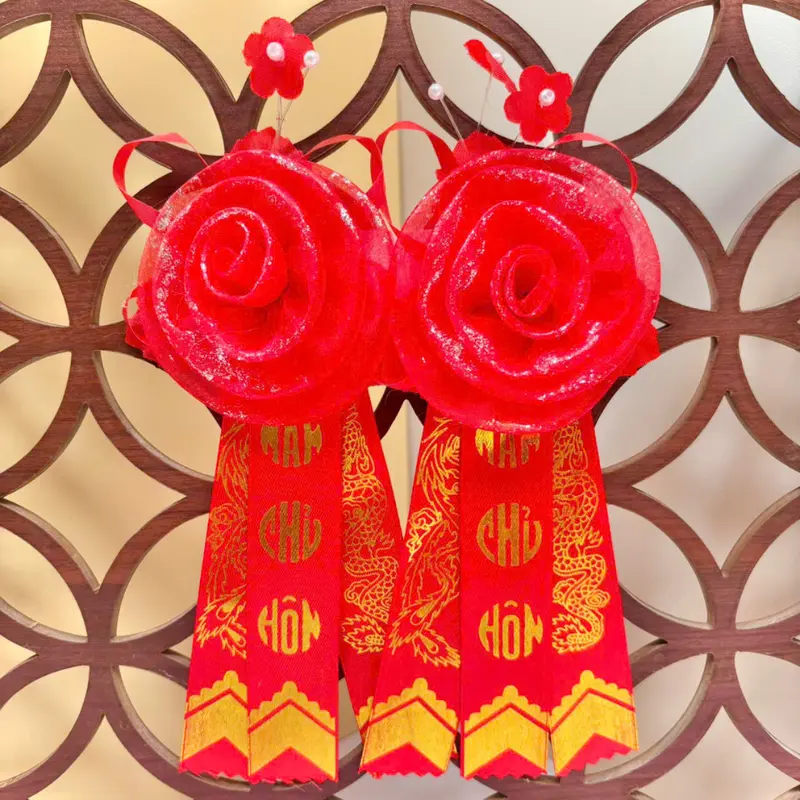 SET 1 CẶP HOA CÀI ÁO ĐÁM CƯỚI, HAI HỌ, HOA CHỦ HÔN, NHÀ TRAI NHÀ GÁI 7