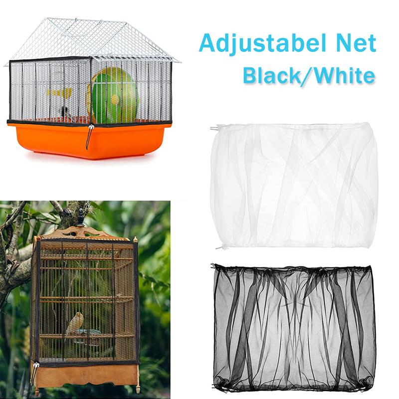 Product Introduction of Adjustable Pet Bird Mesh Decoration Feather Catcher Skirt Birdcage Mesh Birdcage Cover 12
