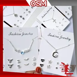 BISA COD K5483 Kalung Anting Set Aksesoris Perhiasan Wanita Fashion Korea