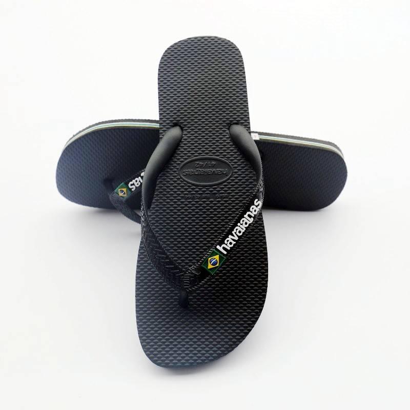 Hot Sale · Summer Havana Solid Color Series Men's Slippers havaianas Waterline Three-Color Rubber Anti-Slip Flip-Flops High Quality Fashionable 1