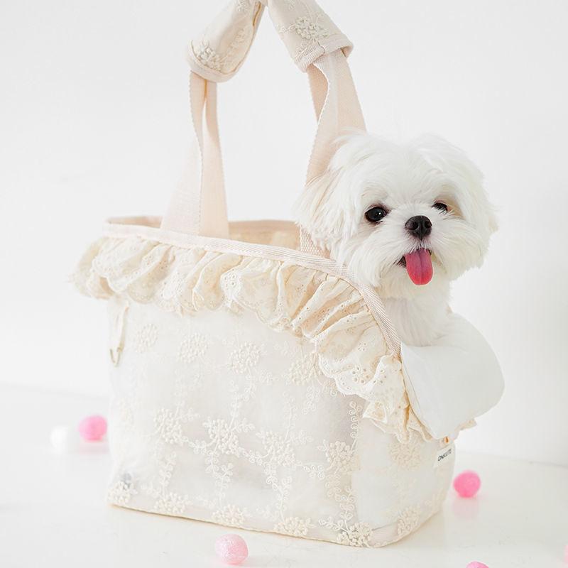Summer New Pet Outing Portable Breathable Shoulder Bag Teddy Small Dog Dog Backpack Lace Portable Cat Bag 0
