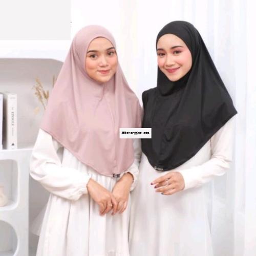Hijab Instan Jersey Non Pet M/Kerudung Bergo Jersey Non Pet