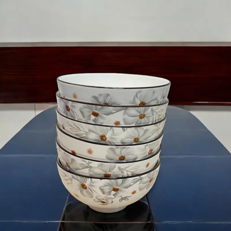 Bộ 10 Chén Sứ Ăn Cơm Họa Tiết Bông Hoa Dừa Trắng Đường Kính 11.5Cm, Bát Sứ Chén Sứ - Phương Trang 7