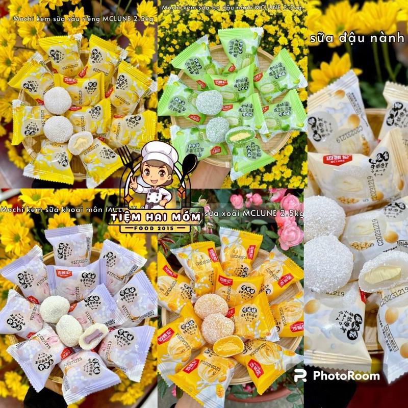 [Hộp 1KG] Bánh Mochi Nhân Kem Lạnh Hot Hit 3 Vị [Đậu Nành, Sầu Riêng & Khoai Môn] Mochi Phủ Dừa Mềm Dẻo Nhân Kem Lạnh Thơm Béo Ít Ngọt Siêu Ngon