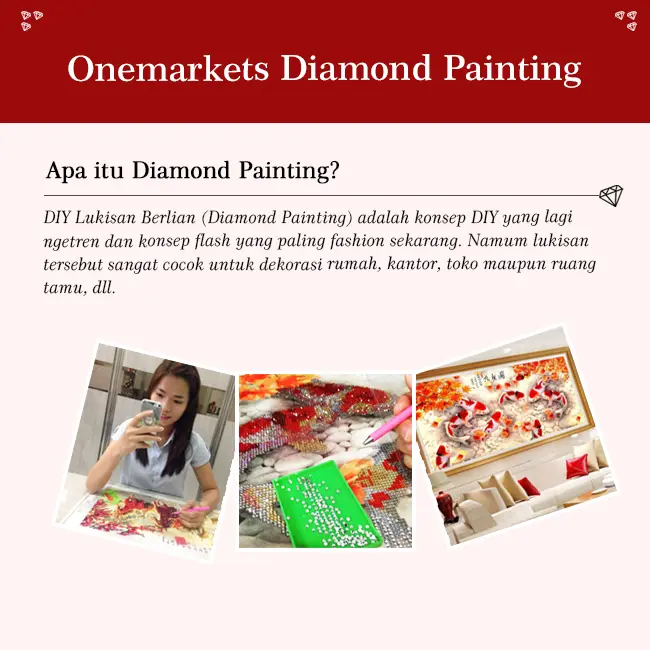 DIY Diamond Painting Full ikan arwana merah 80x40 cm D147 3