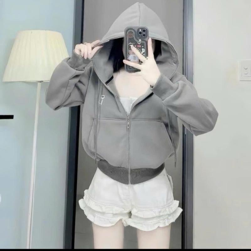 ÁO KHOÁC NỈ MỎNG NHẸ,THÊU MÈO CƯNG,TÚI TRONG,CÓ XỎ NGÓN