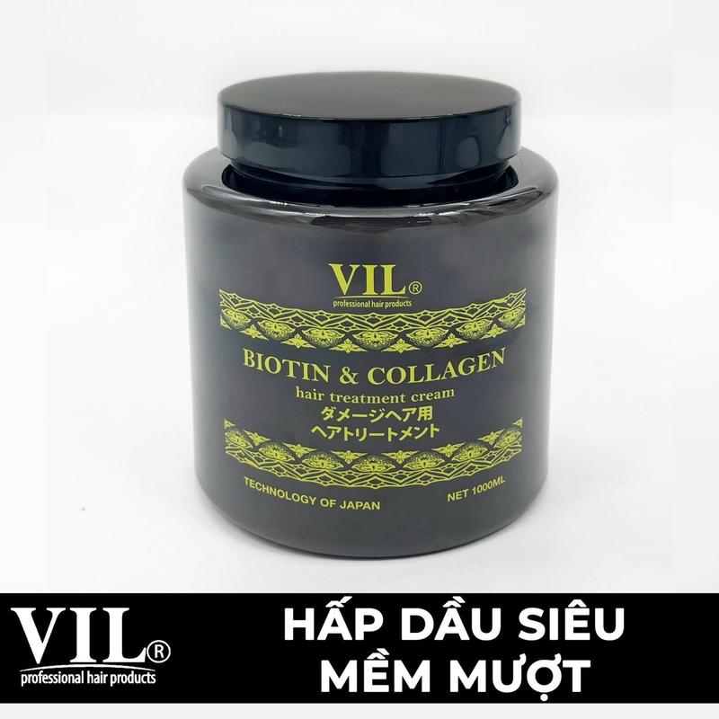 Hũ hấp dầu xả tóc Vil Dưỡng Tóc  mềm mượt collagen và biotion hũ 1000ml Nữ Women Chăm Sóc Tóc 1