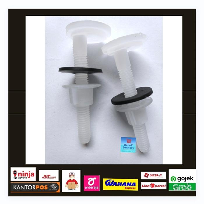 Jual Baut Bulat Plastik PVC Tutup Kloset Duduk Baut Engsel Kloset Duduk ...
