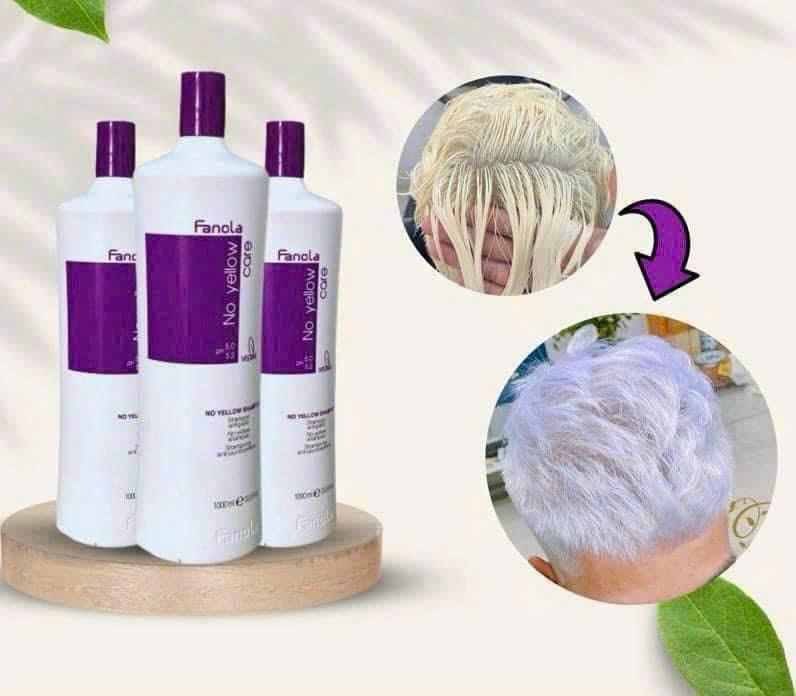  Dầu gội tím khử vàng Fanola 1000ml Khử vàng tóc tẩy Giữ màu tóc nhuộm Dầu gội tím Fanola hàng chuẩn đậm đặc 