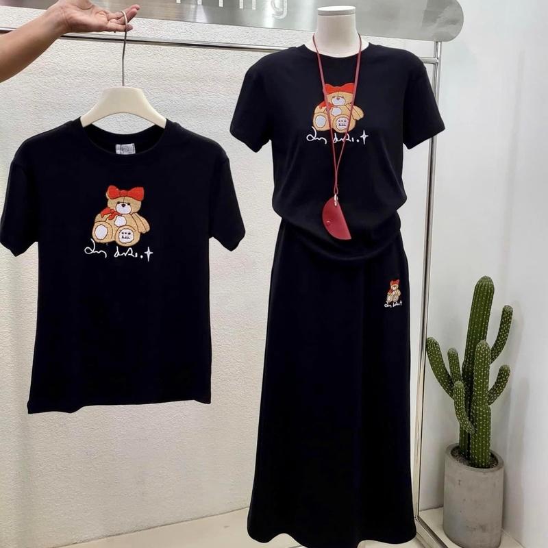 Set babytee thêu gấu chân váy dài ming - set bộ women