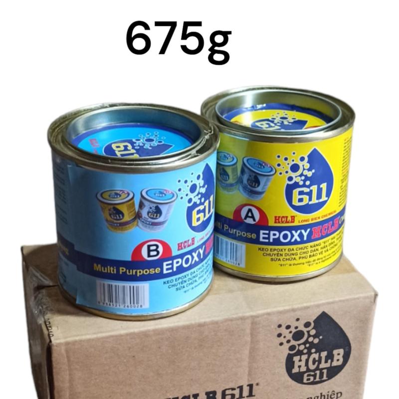  Keo dán đa năng Keo AB Epoxy 611 keo 2 thành phần siêu dính keo gắn bu lông dán đá sắt nhựa  675g 