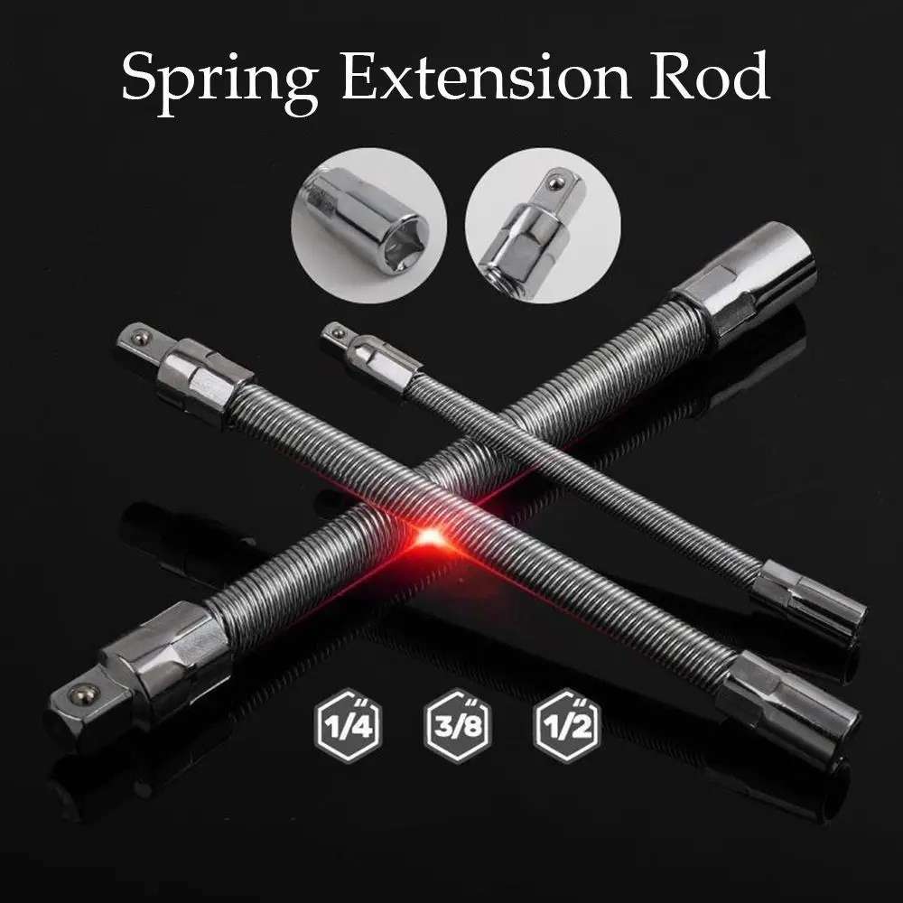 1Pcs Durable Flexible Shaft Drive Socket Extension Bar Conversion Head Ratchet Wrench Post Extension Rod High Torque 1/4 3/8 1/2 Connective Rod Adapter Electronic Drill