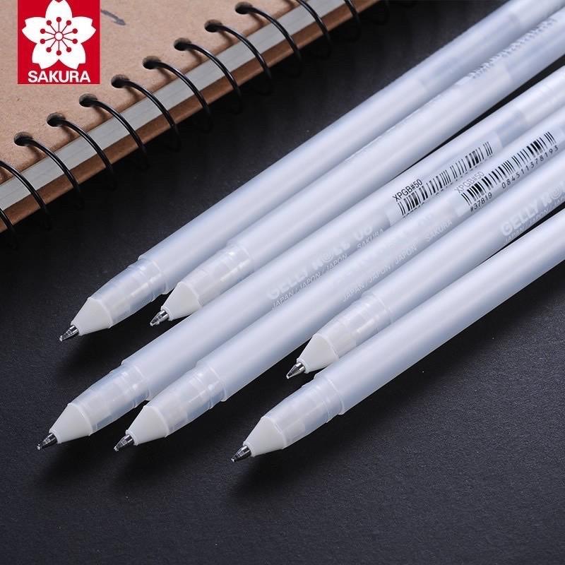 Kee-art Bút gel màu nhủ trắng Sakura Gelly Roll White XPGB 50 0.8mm 0.5mm