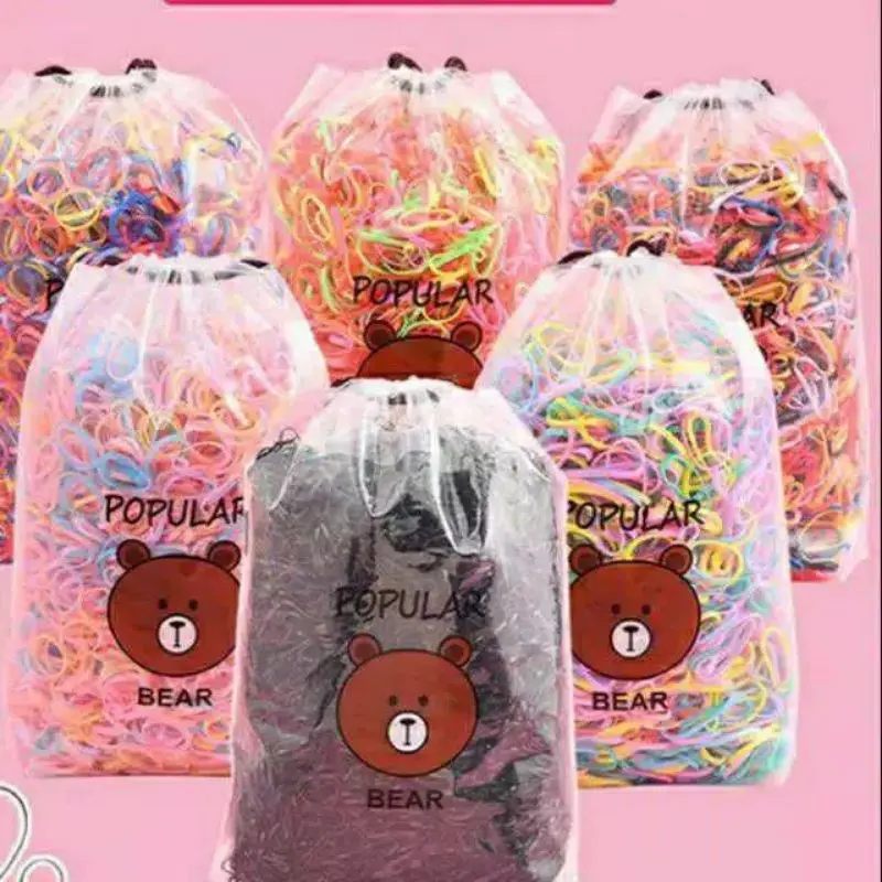 ±2000pcs ikat rambut karet jepang ikat rambut anak free pouch