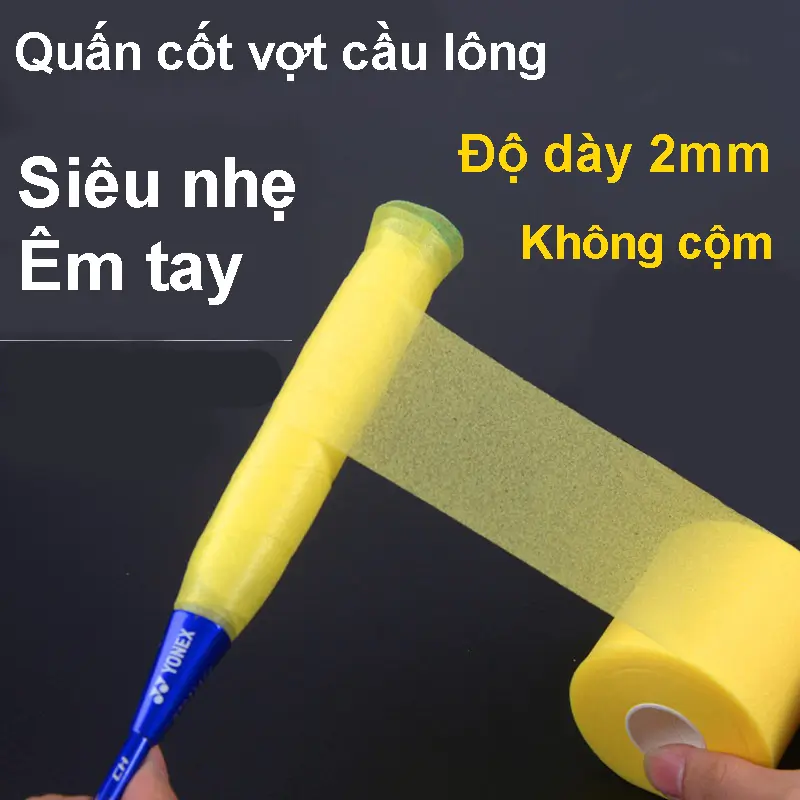 Quấn cán vợt cầu lông, quấn cốt vợt cầu lông bảo vệ cốt vợt, êm tay thấm hút mồ hôi