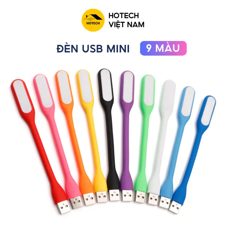 Đèn led usb mini siêu sáng HOTECH phụ kiện cắm cổng USB sạc dự phòng laptop vỏ nhựa dẻo có thể gập gọn tiện lợi DU03H 0