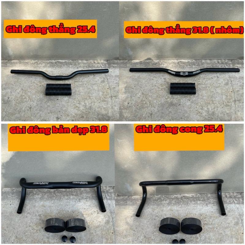 Ghi đông cong và thẳng xe đạp thể thao fixed gear ( ghi đông nhôm và ghi đông thép)