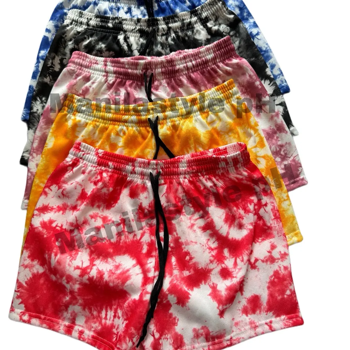 Manilastyle pH TIE-DYE Women Jogger sweat shorts Track Shorts Garterized waistband Adjustable Drawstring Cotton Fabric  Womenswear Comfortable
