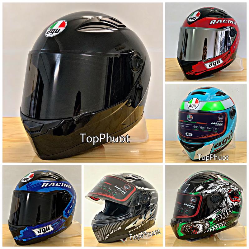 Mũ bảo hiểm Fullface Agu Chính Hãng - Tặng túi đựng mũ Helmet