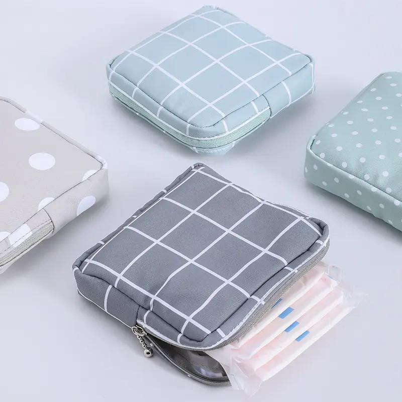 Women Small Cosmetic Bag Set Zipper Girls Mini Sanitary Napkins Makeup Lipstick Bags Travel Earphone Coin Organizer Pouch Bags